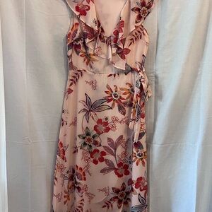 Sanctuary Pink Ruffled Tiered Midi Dress